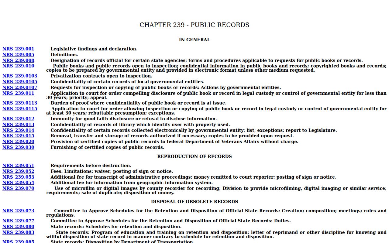 White Pine County municipal court warrant and Nevada public records law